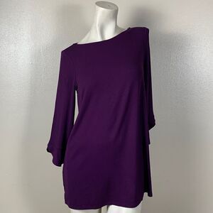 Women’s J JILL wearever collection size XS purple top shirt  tunic boat neckline